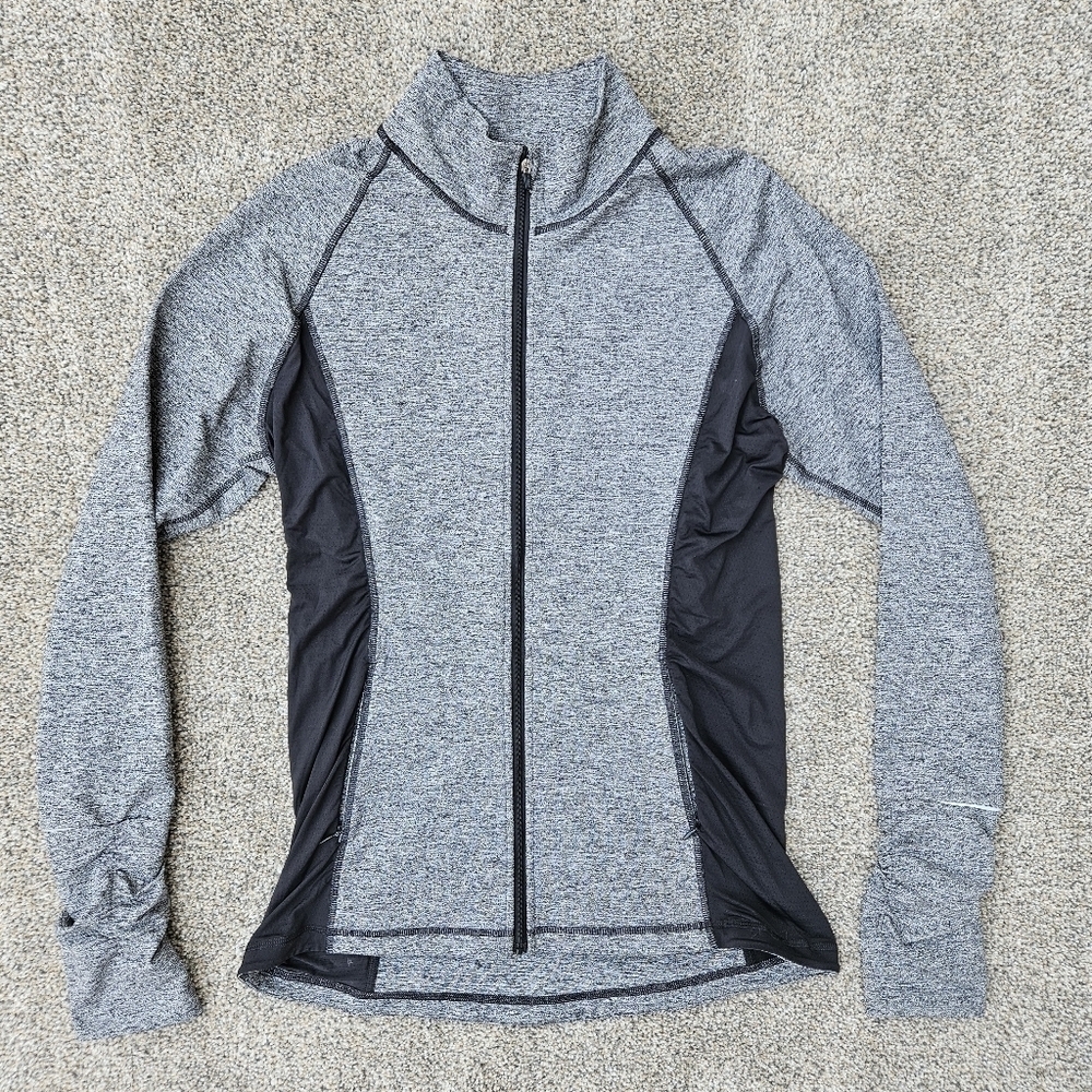 VSX Sport Victorias Secret Knockout Heather Gray/Black Athletic Jacket Zip Large